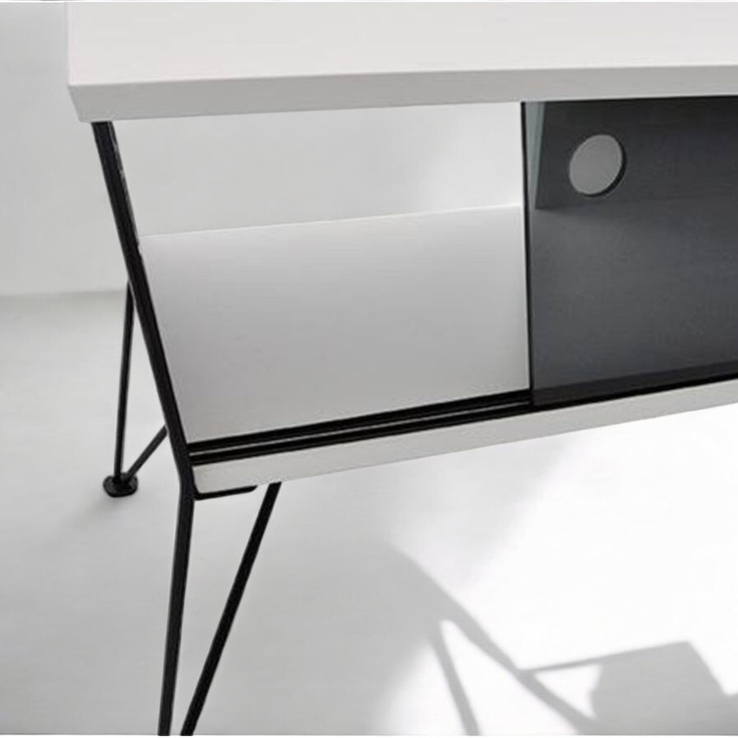 ESTER TV Cabinet | Black Metal Legs