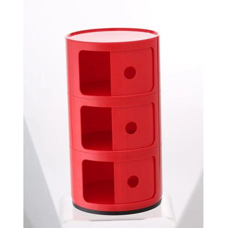 DRUM Cabinet with 3 Doors | Red