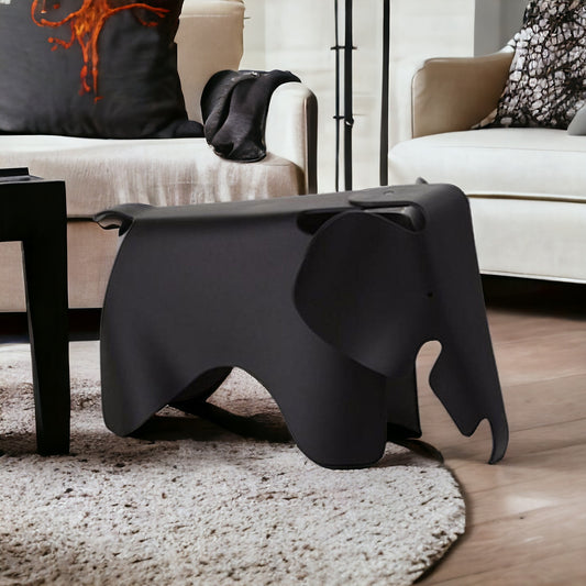 ELEPHANT Decorative Plastic Stool | Black