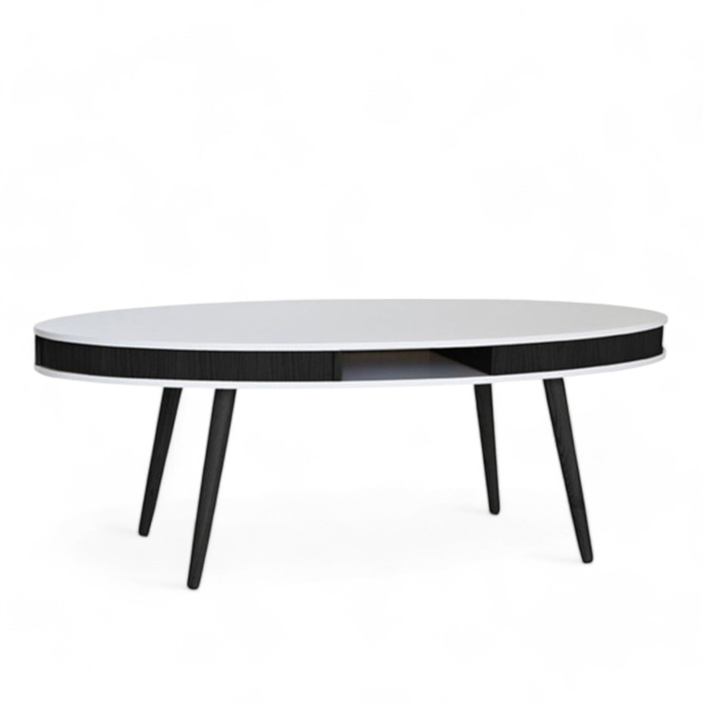 HUGO Oval Scandinavian Coffee Table | Black/white