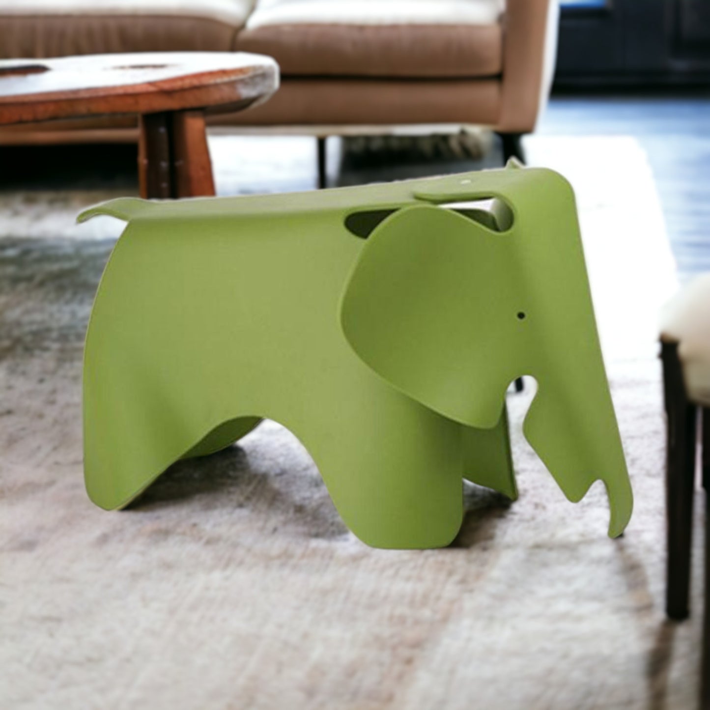 ELEPHANT Decorative Plastic Stool | Green