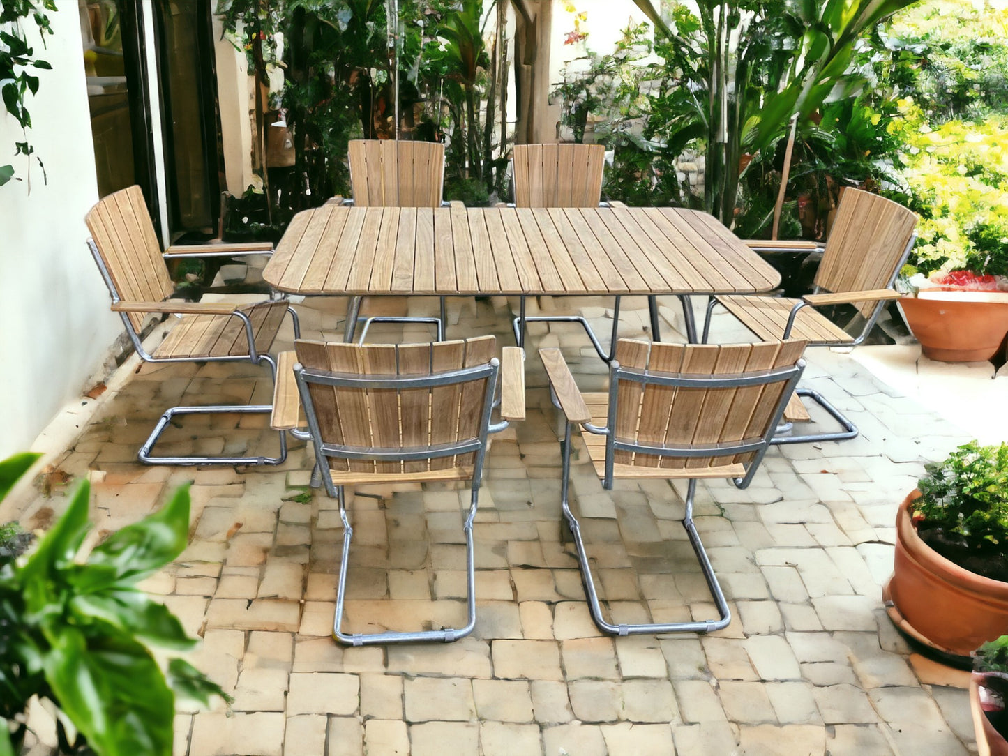 STOCKHOLM Outdoor Dining Set | Rectangular Table with 4 Chairs - Pre Order