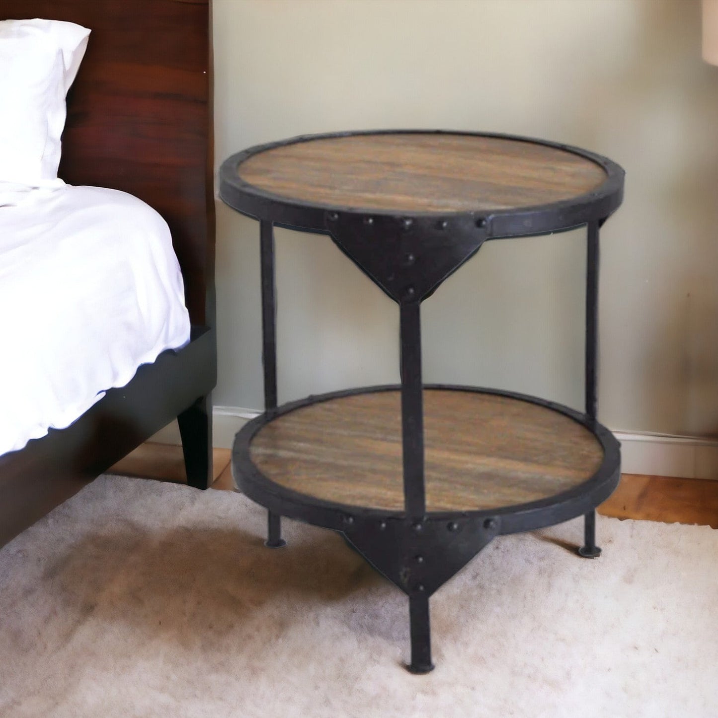 BOMBAY Industrial Wooden Side Table