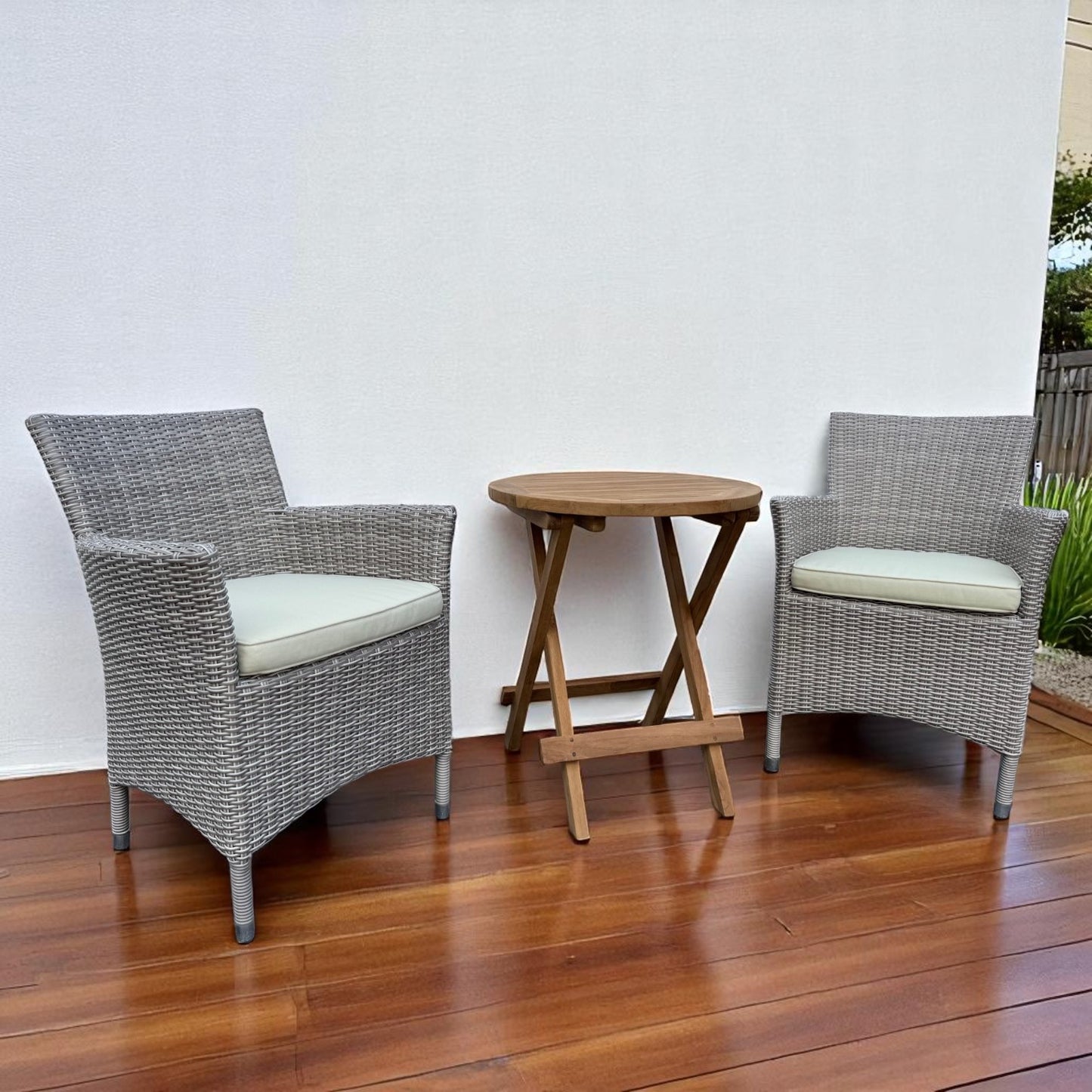 ATLANTIC + CILACAP Round Terrace Set | 2 Chairs with 1 Side Table