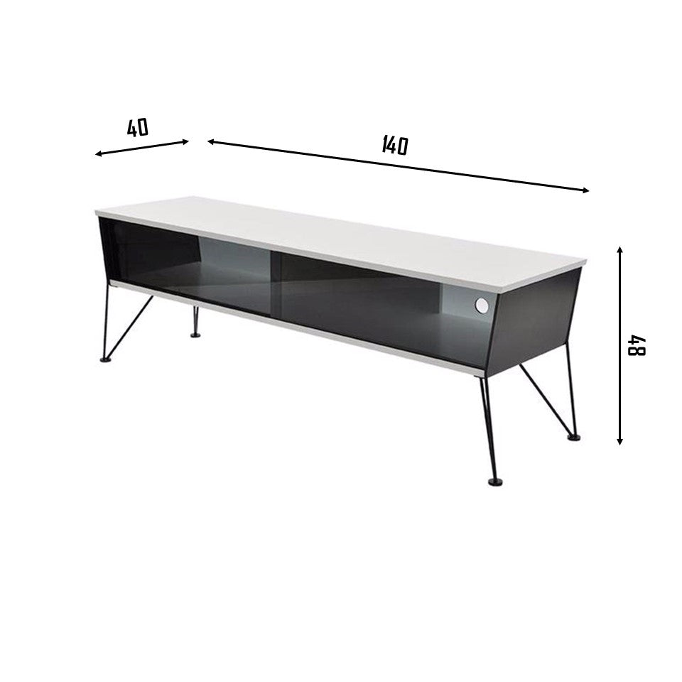 ESTER TV Cabinet | Black Metal Legs