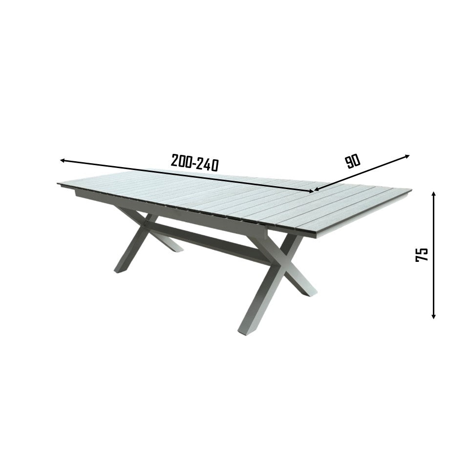 BOLOGNA Outdoor Dining Table (Extendable) | White