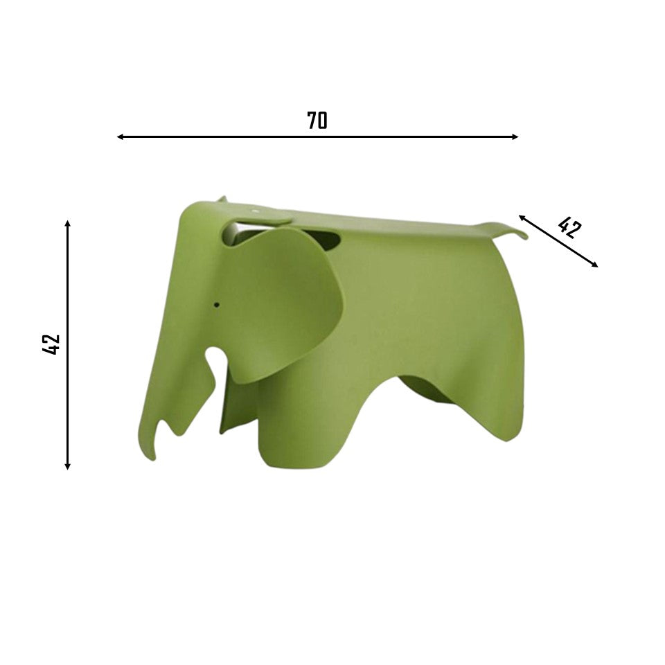 ELEPHANT Decorative Plastic Stool | Green