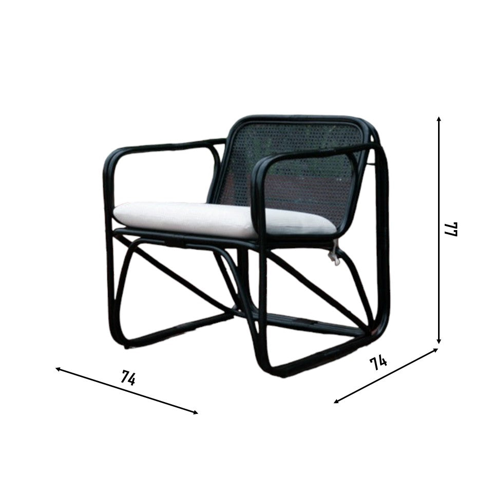 CUBE Rattan Armchair | Black