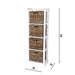 CECILIA Tall Storage Chest with 4 Rattan Drawers - White