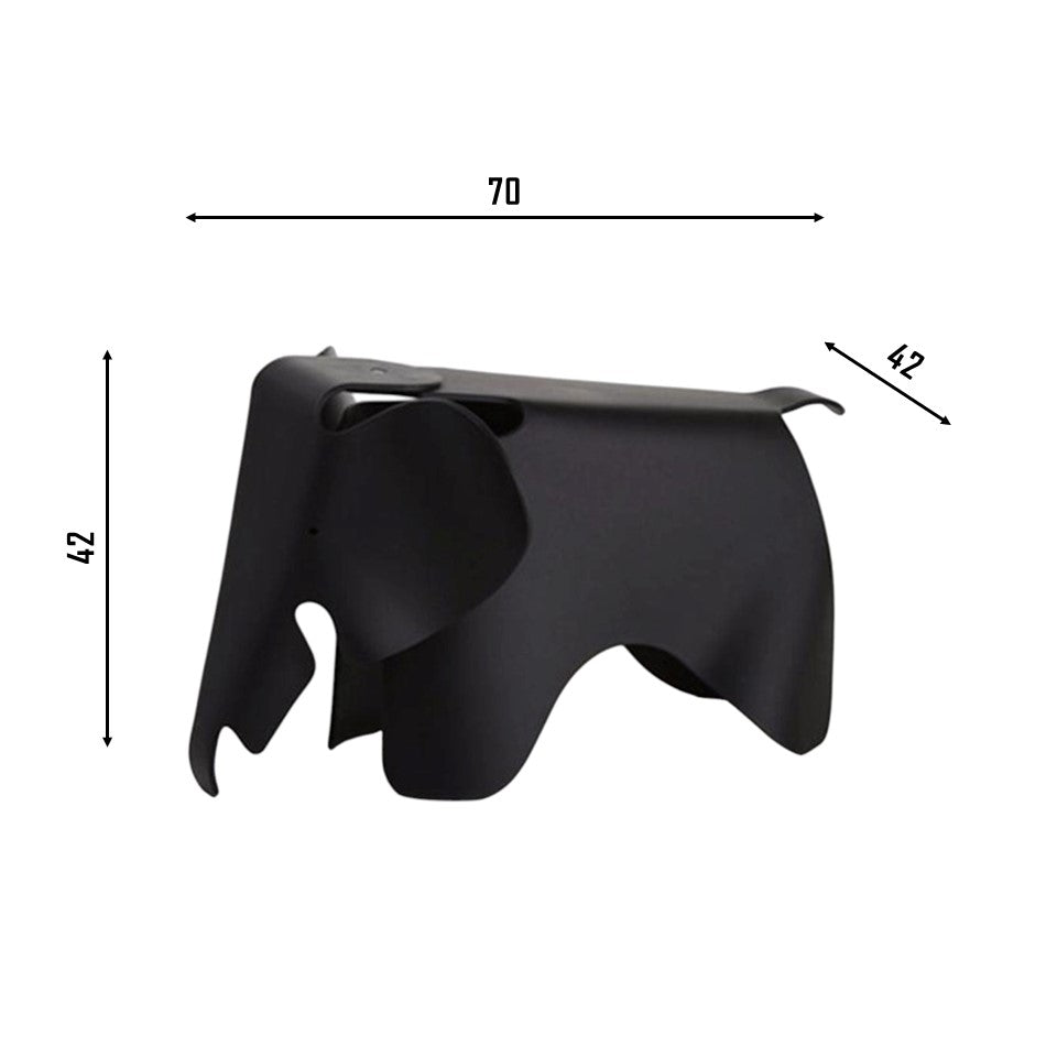 ELEPHANT Decorative Plastic Stool | Black