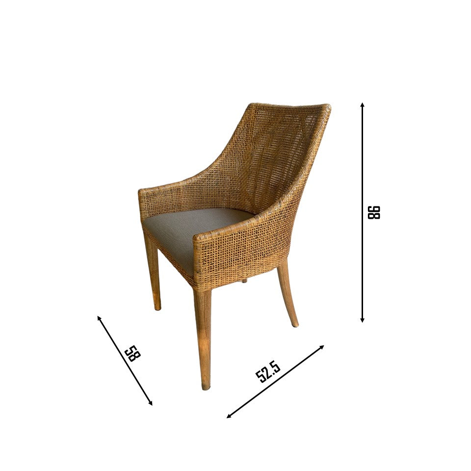 NASHVILLE Dining Chair | Rattan, Brown