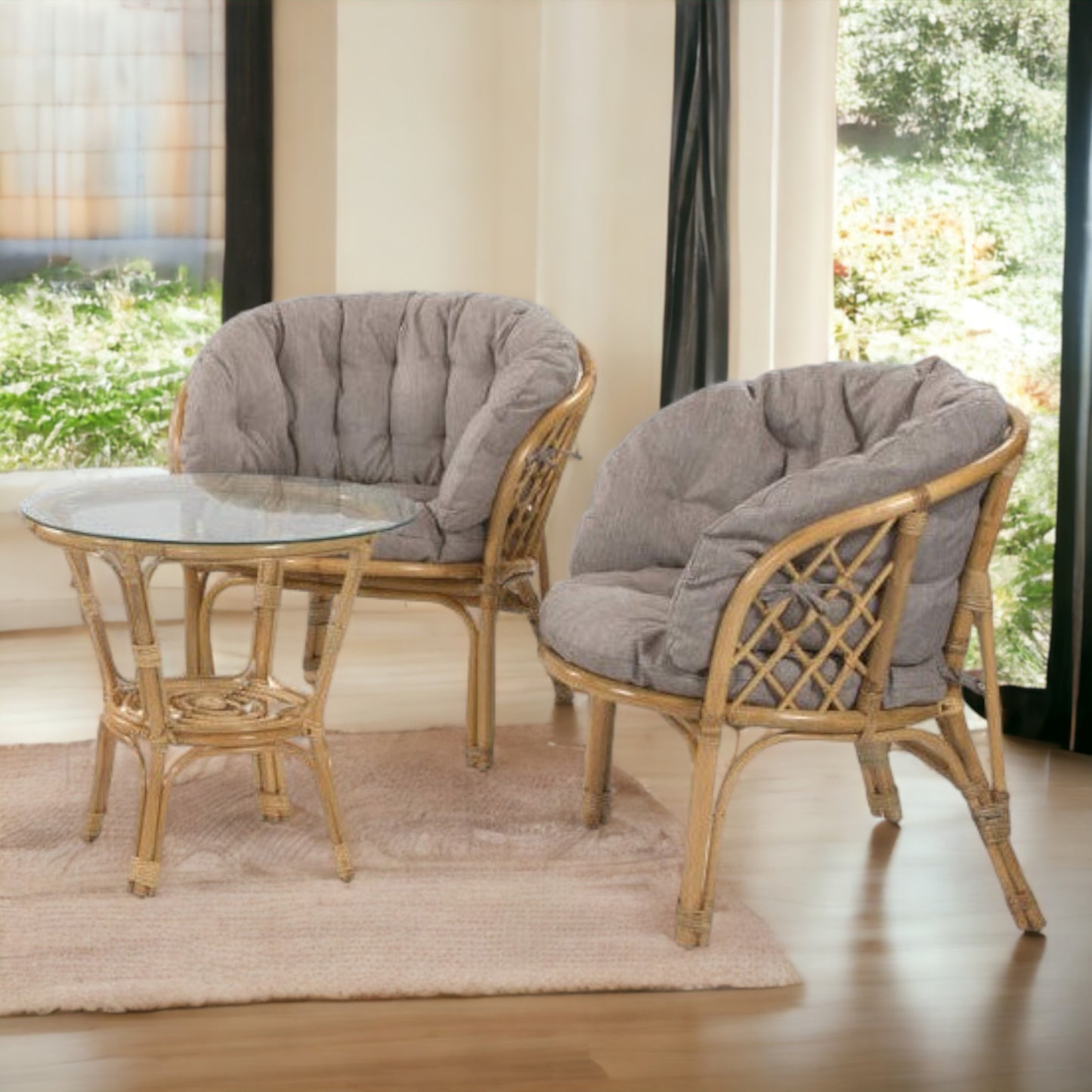 STINA Set | 2 Rattan Chairs and 1 Coffee Table - PRE ORDER