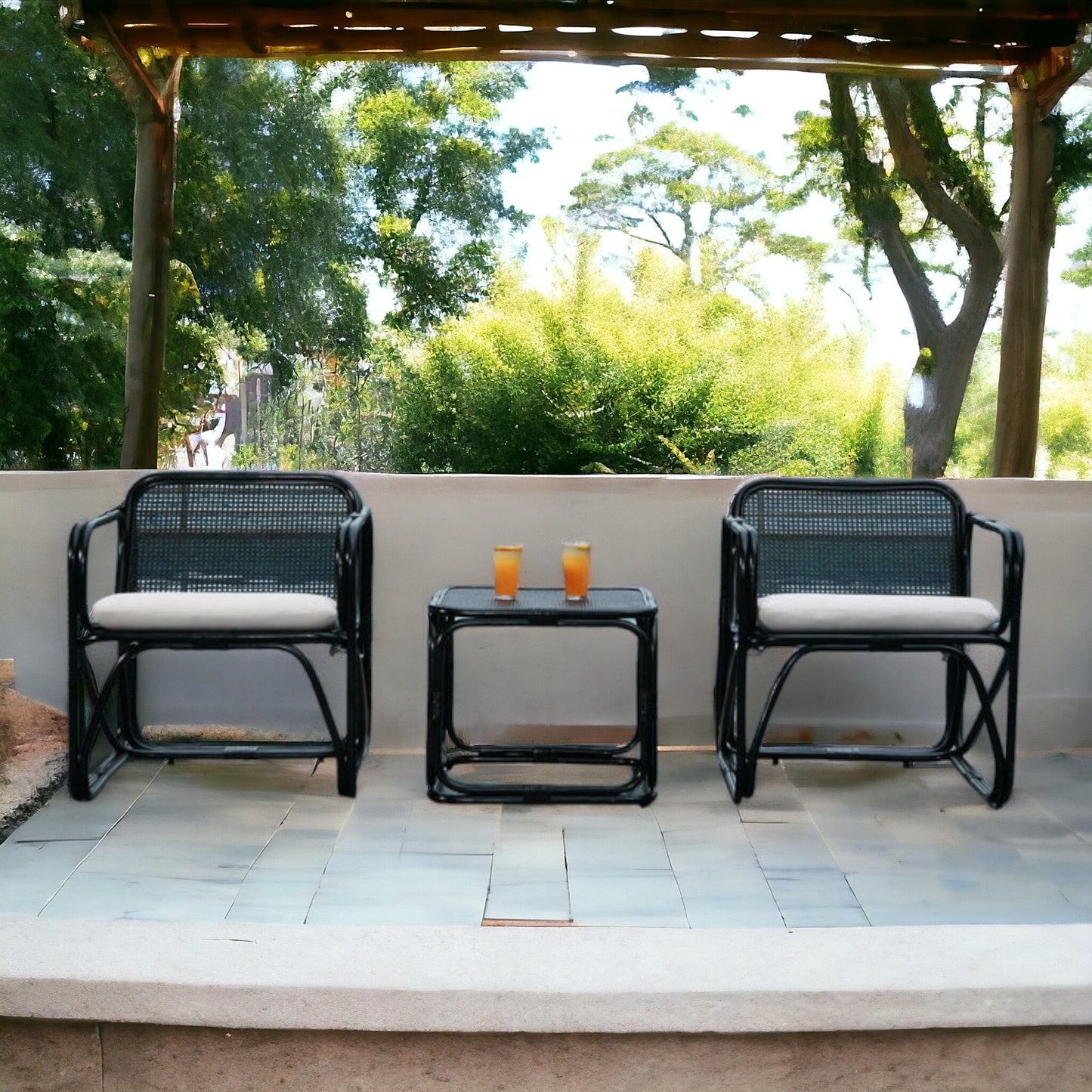 CUBE Rattan Armchair | Black