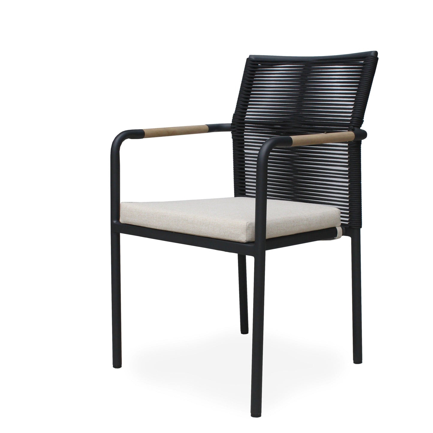 NUSA DUA + SKANÖR Outdoor Dining Set | Teak Wood Dining Round Table with 4 Armchairs
