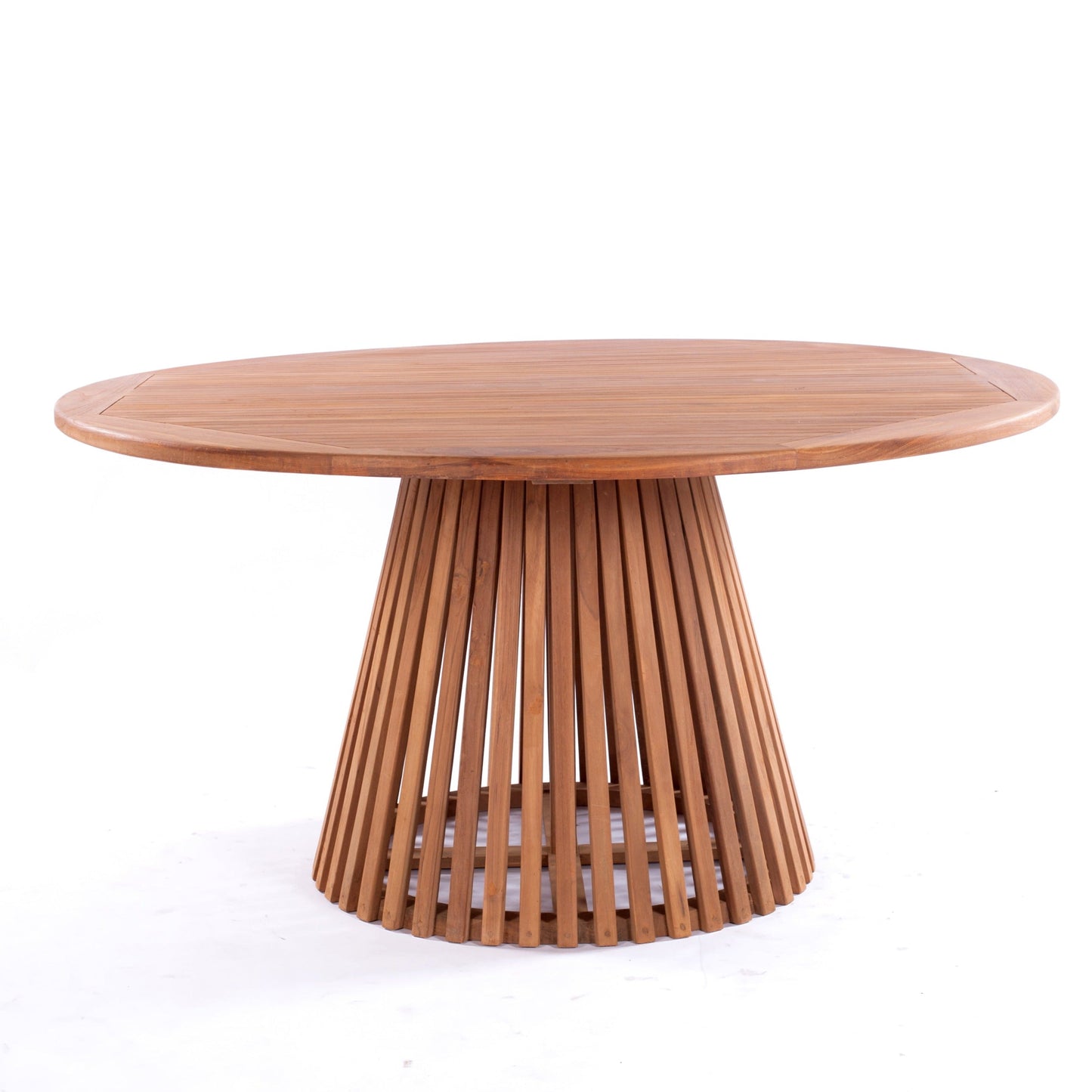 NUSA DUA + SKANÖR Outdoor Dining Set | Teak Wood Dining Round Table (150) with 6 Armchairs