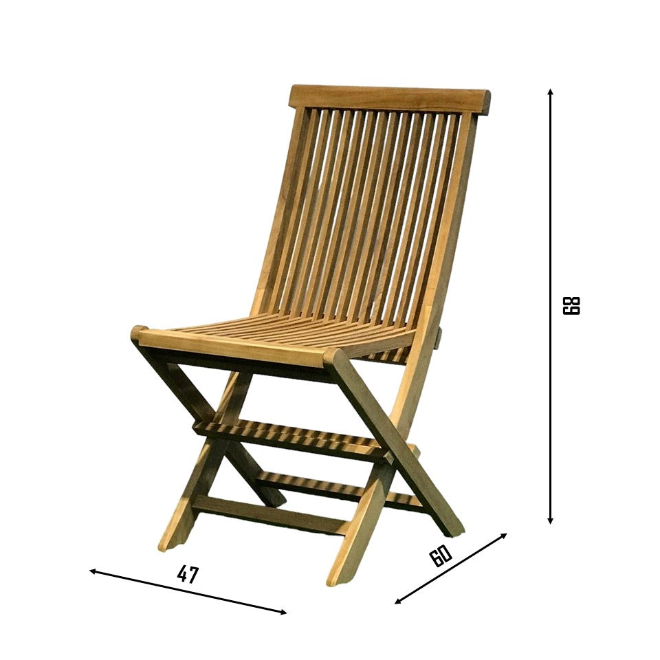 JAVA+CILACAP Octagonal (Teak Wood) | 2 Chairs with 1 Side Table - Foldable