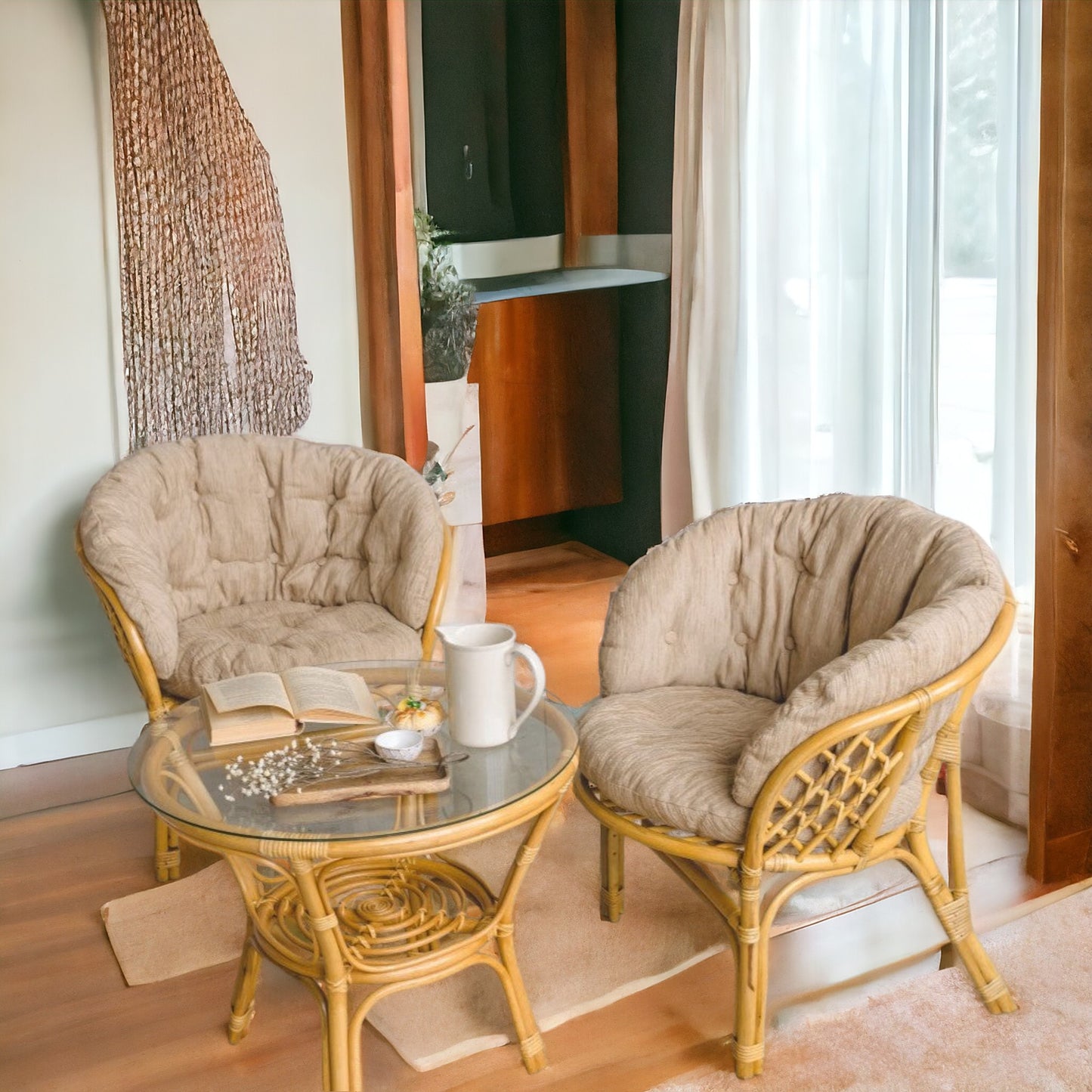 STINA Set | 2 Rattan Chairs and 1 Coffee Table - PRE ORDER