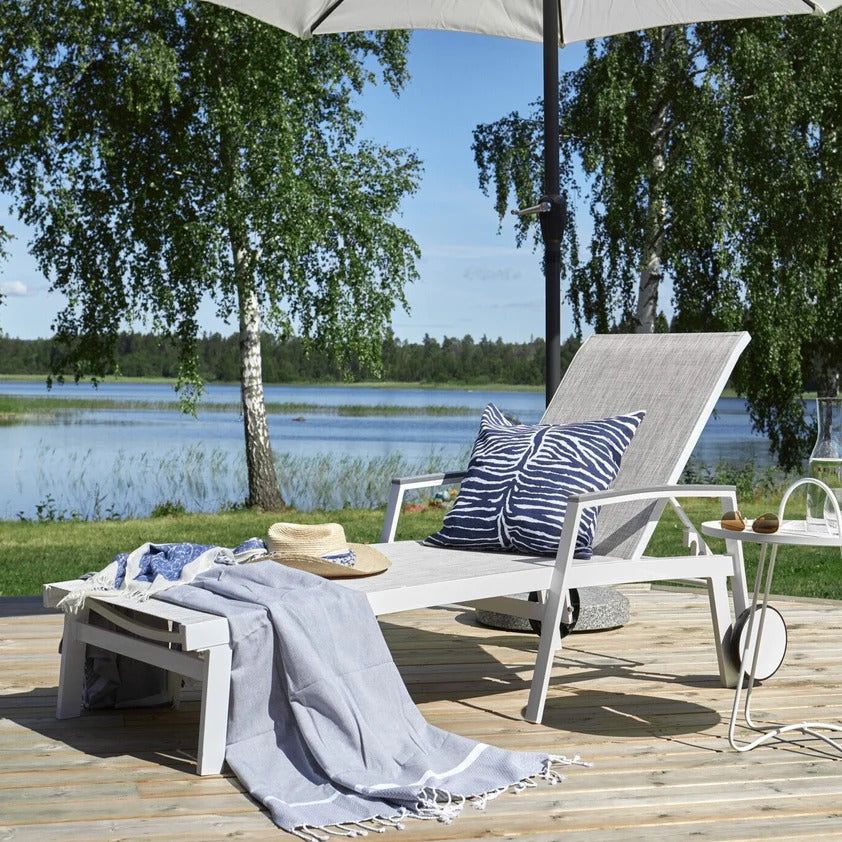 LIDO Aluminium Sun Bed Lounger | White/Grey