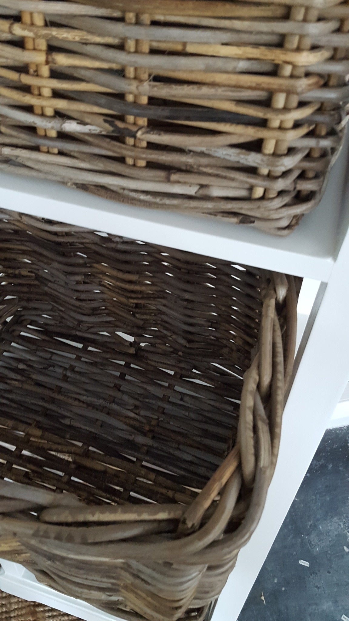 CECILIA Tall Storage Chest with 4 Rattan Drawers | White