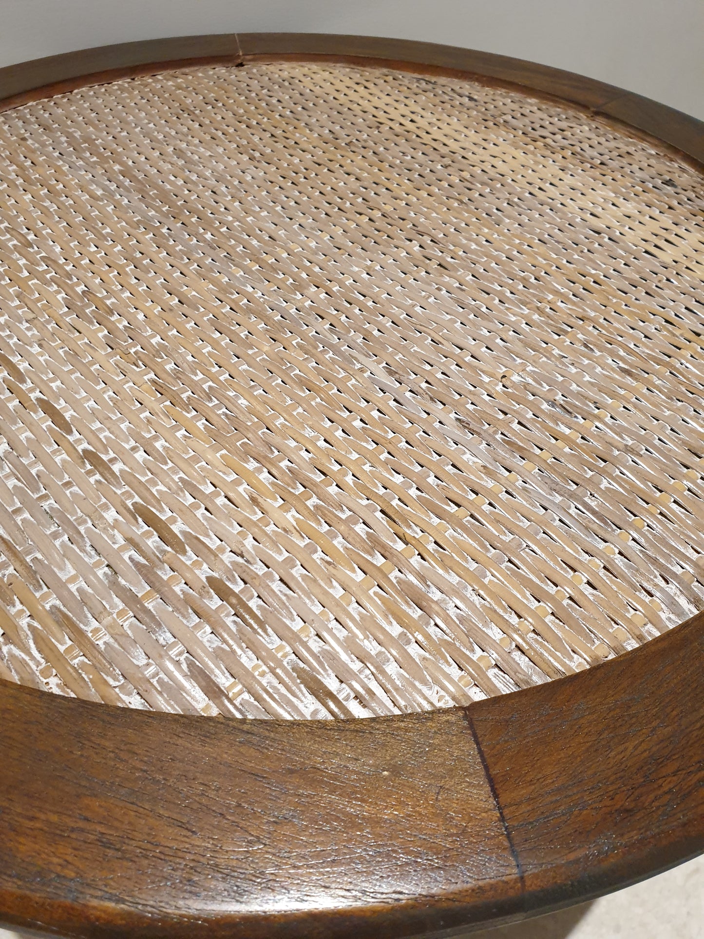 NASHVILLE Rattan Side Table | Brown Leg