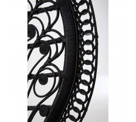 GRAND PEACOCK Rattan Chair | Black
