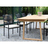 teak outdoor table with aluminium chairs