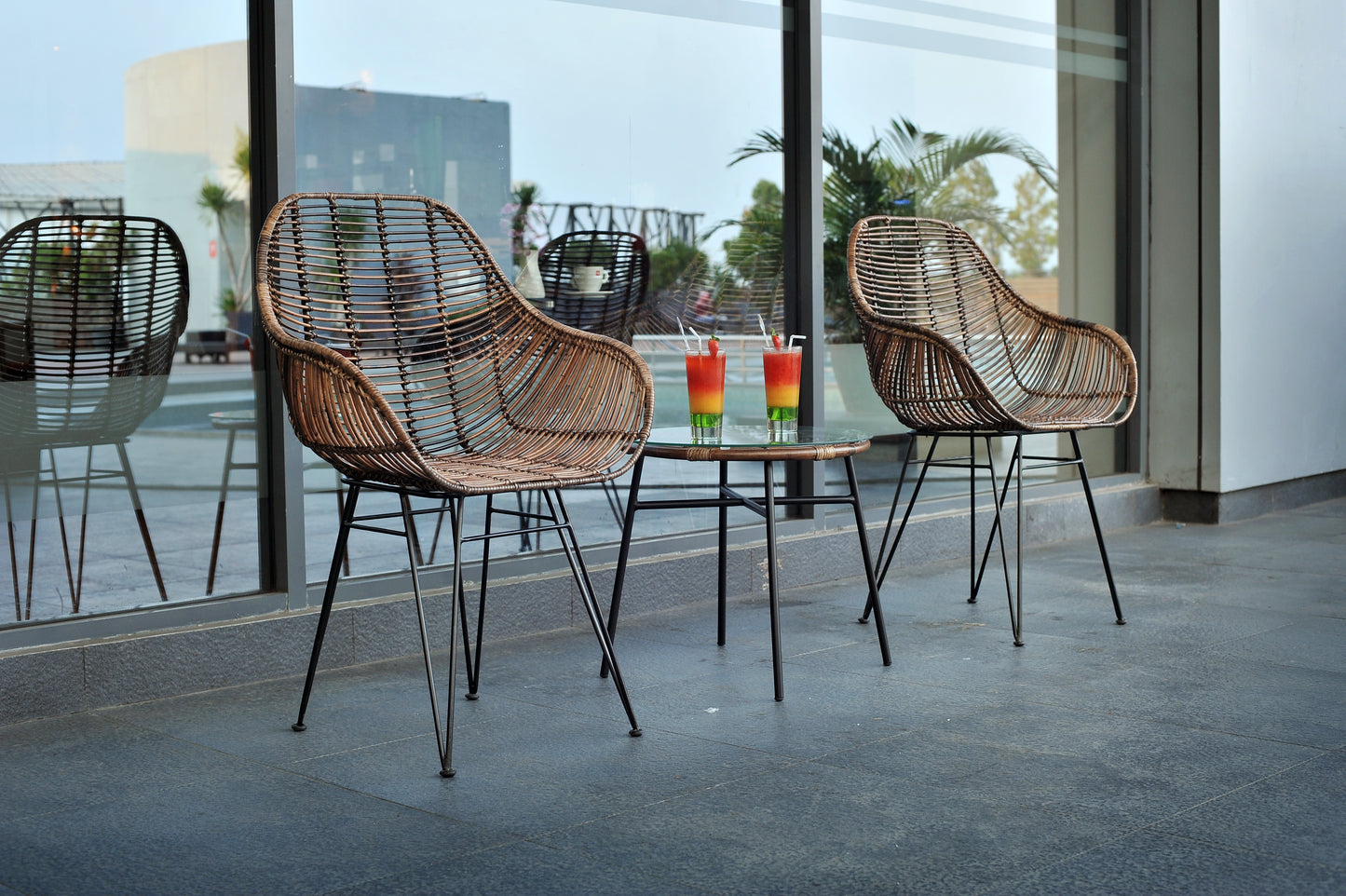 SABA Rattan Side Table | Brown