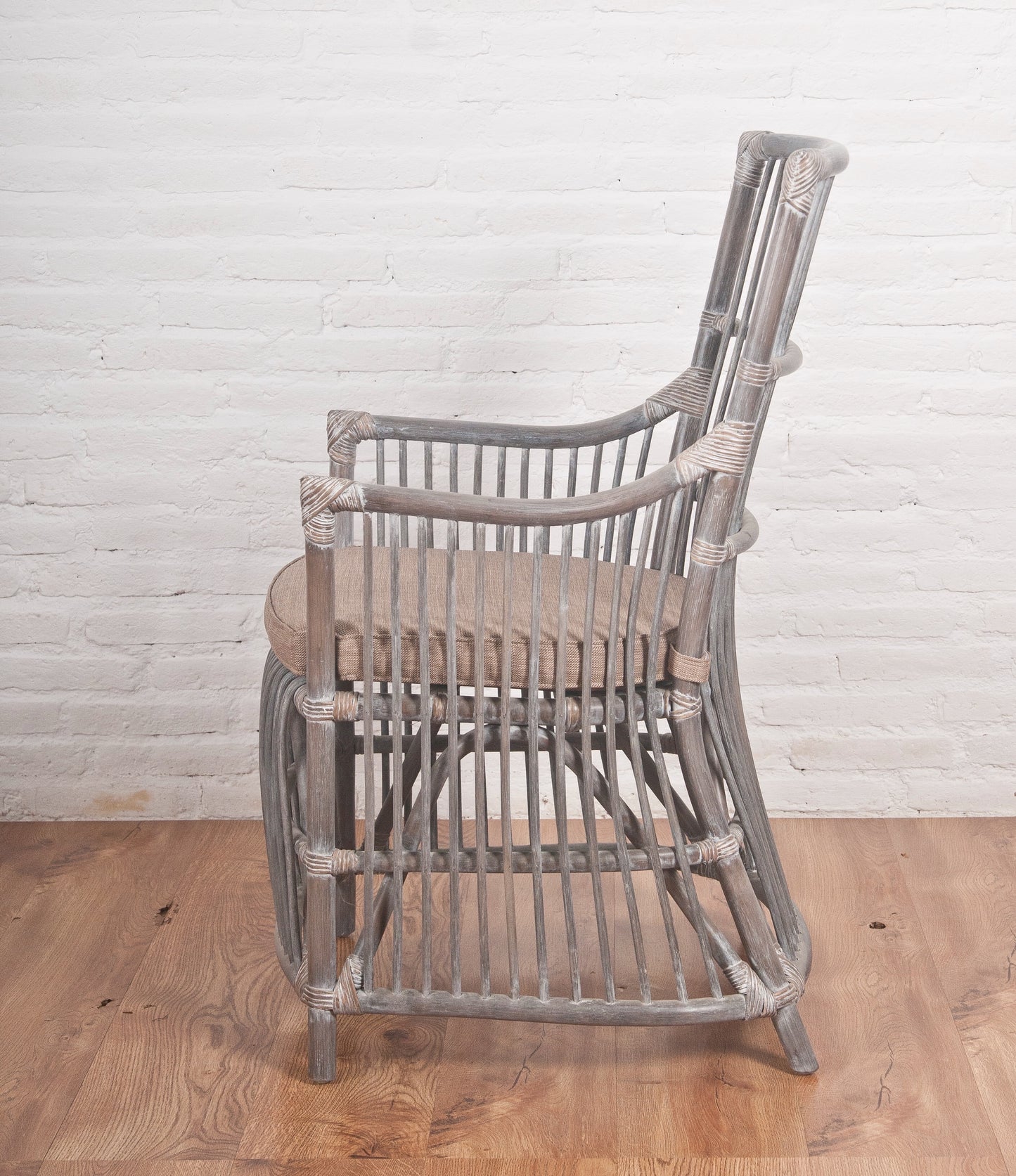 ANITA Rattan Armchair | Grey Wash w/ Cushion