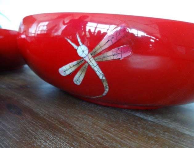 VIETNAMESE Lacquerware Bowls | Set of 3 - Red