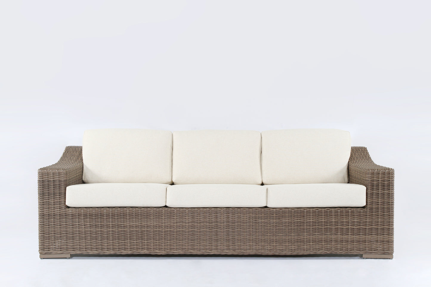 PORTLAND Living Wicker Set with Teak Coffee Table