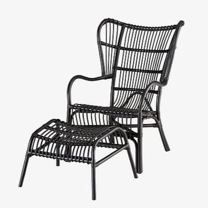 HONOLULU Natural Rattan Relax Armchair | Black - PRE ORDER