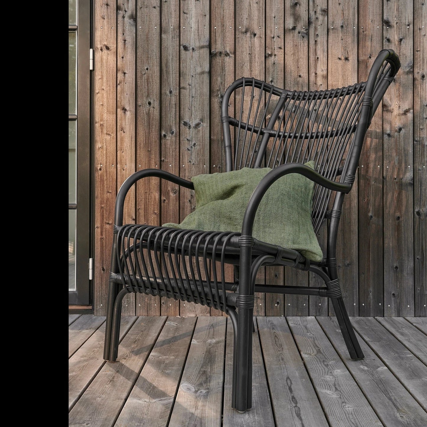 HONOLULU Natural Rattan Relax Armchair | Black - PRE ORDER