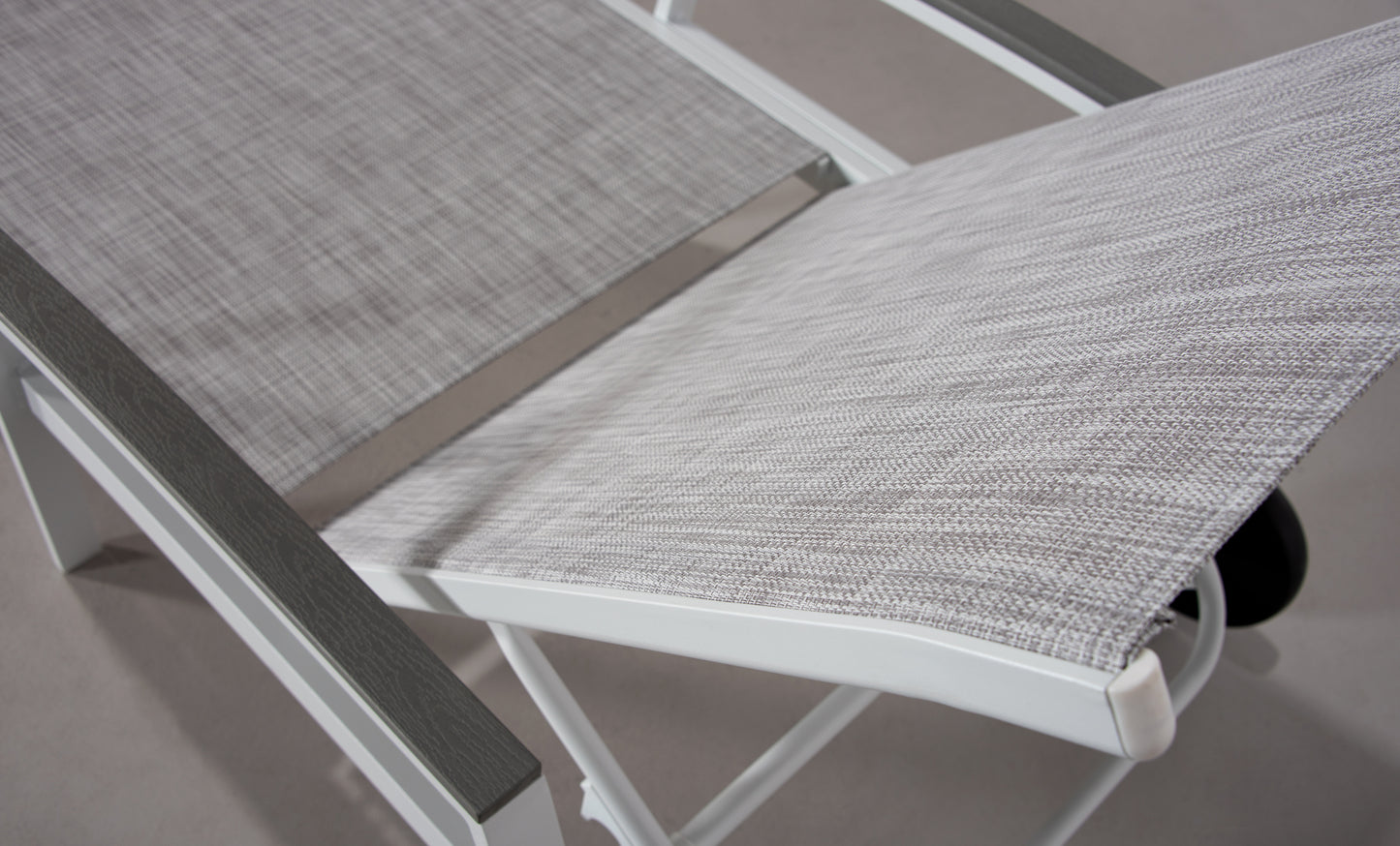 LIDO Aluminium Sun Bed Lounger | White/Grey