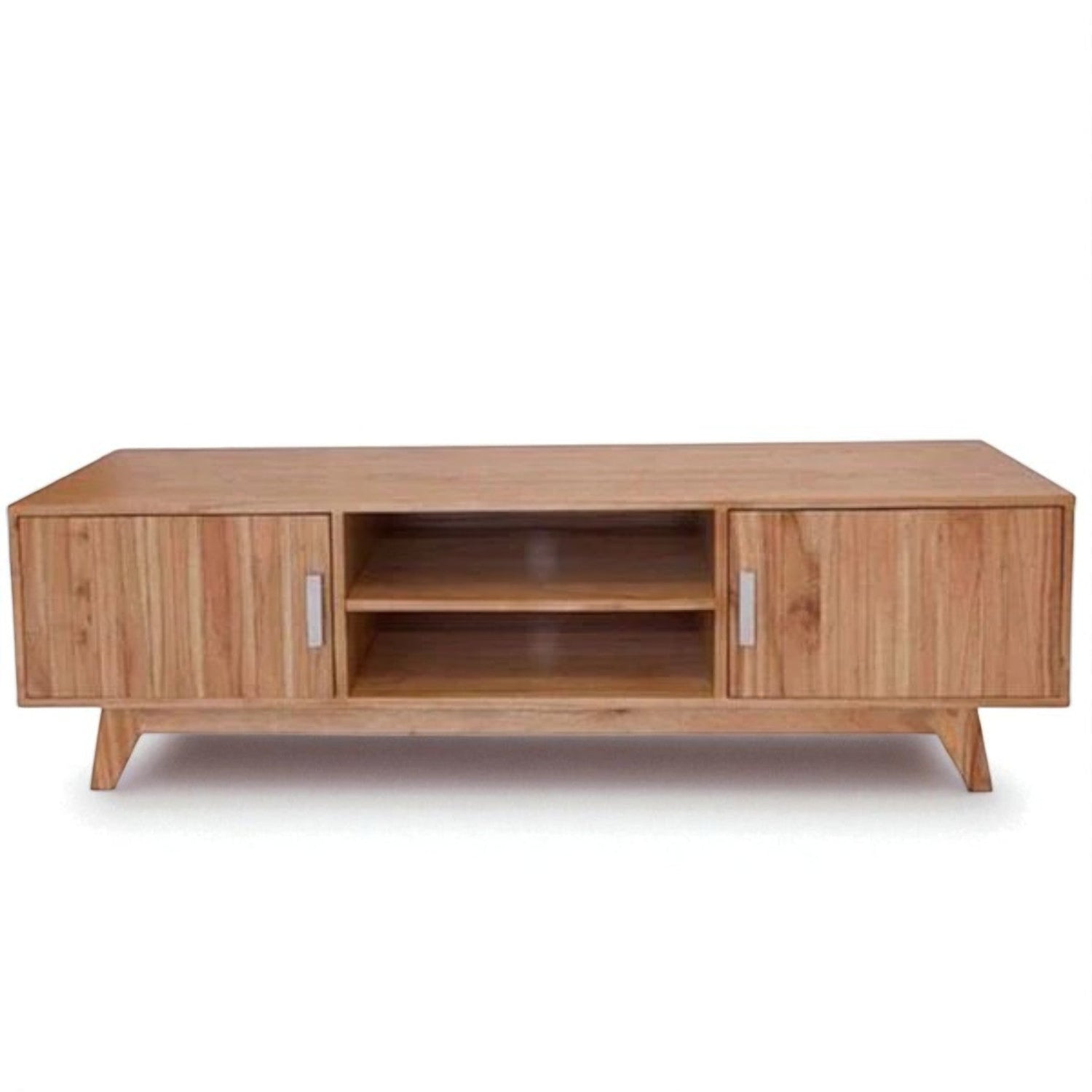 TV cabinet with open shelving and side compartments — sleek, space-saving entertainment unit for modern Singapore homes and small apartments.