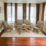 Fremantle Rattan Sofa Set | Stripey Cushion