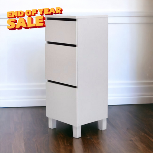 BOX White Chest - 3 Drawers Cabinet