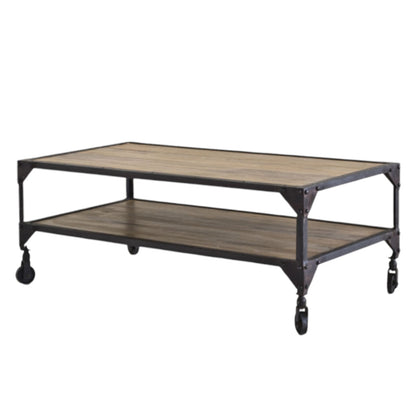 BOMBAY Rectangular Coffee Table | Wrought Iron and Reclaimed Wood