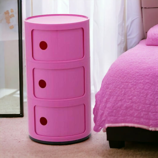 DRUM Cabinet with 3 Doors | Pink