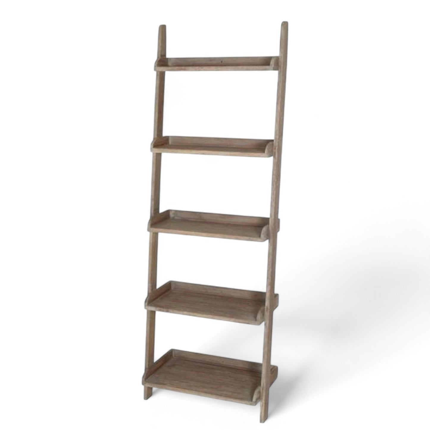 CECILIA Leaning Ladder Shelves | Teak oil