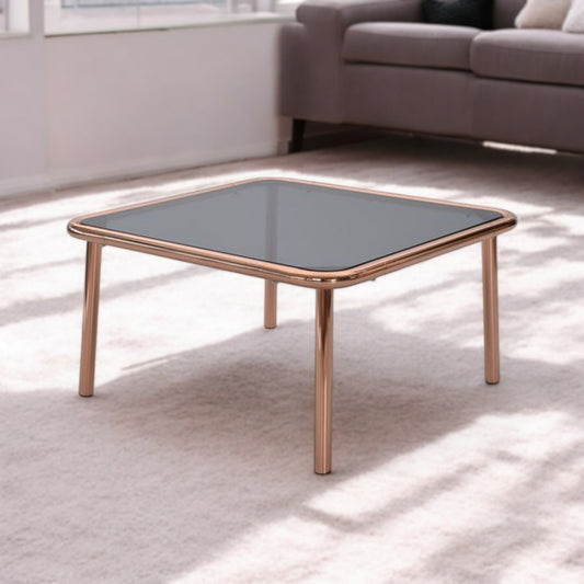 BASIC Copper and Glass Coffee Table 75x75