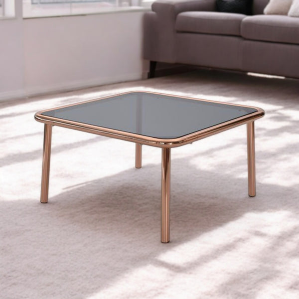 Basic Copper and Glass Coffee Table