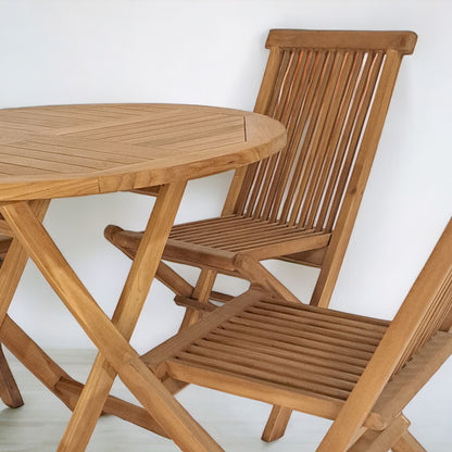 JAVA Outdoor Set (Teak Wood) | Dining Table (Round 100) with 4 Chairs