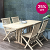 MINI LANDSORT + JAVA | Extendable Dining Table with 4 Chairs (Teak Wood)