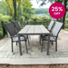 MOOREA + PISA Outdoor Dining Set | Dining Table with 4 Armchairs