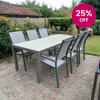 MOOREA + PISA Outdoor Dining Set | Dining Table with 6 Armchairs