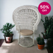GRAND PEACOCK Rattan Chair | White