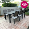 BRENTWOOD + PISA Outdoor Dining Set | Dining Table with 6 Armchairs