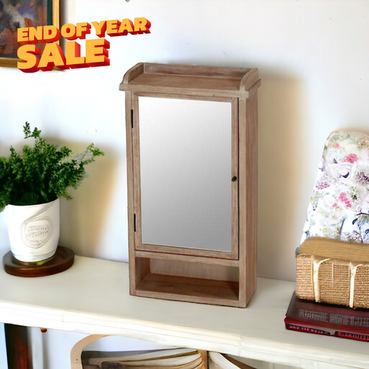 CECILIA Mirror Cabinet with Hangers | Natural