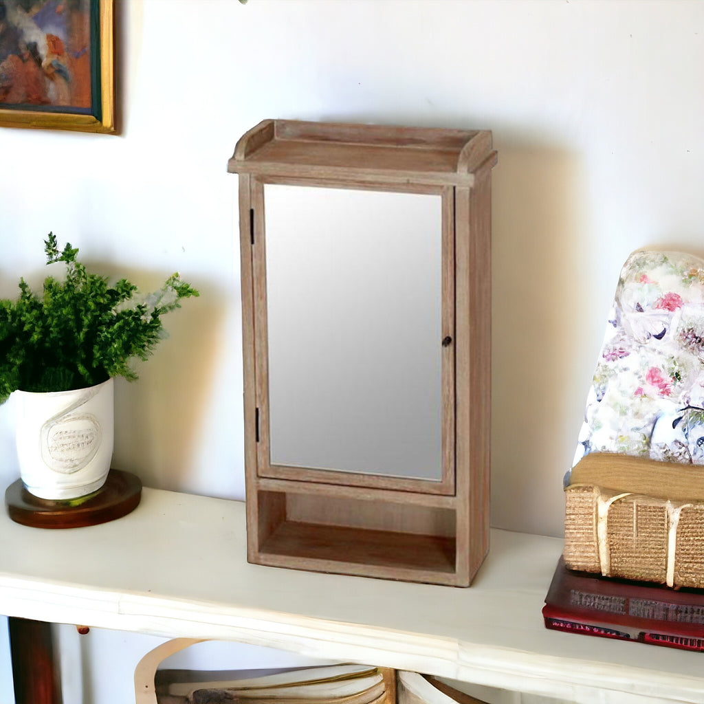 CECILIA Mirror Cabinet with hangers - Natural