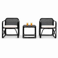 Cube Rattan Armchair | Black